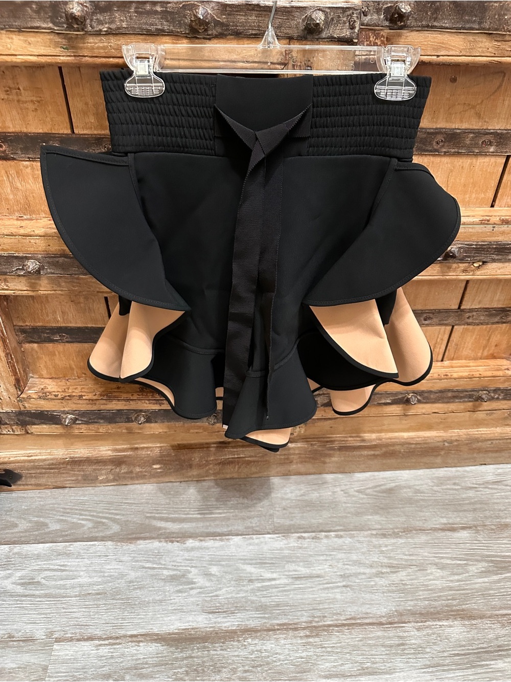 David Koma Black Ruffle Cady Shorts Skirt - Size 6